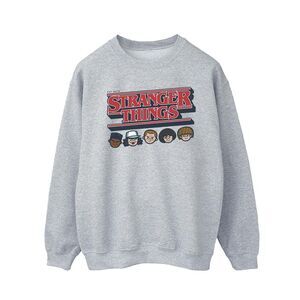 Netflix Mens Stranger Things Caricature Logo Sweatshirt / Sports Grey